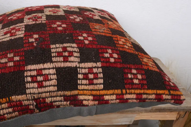 Bed Cushion Cover, 16x16 Brown Cushion, Throw Kilim Pillow, Pastel Pillow Sham, Yoga Cushion Cover, Cushion, Boho Pillow, Boho Pillow Sham Cover - 6