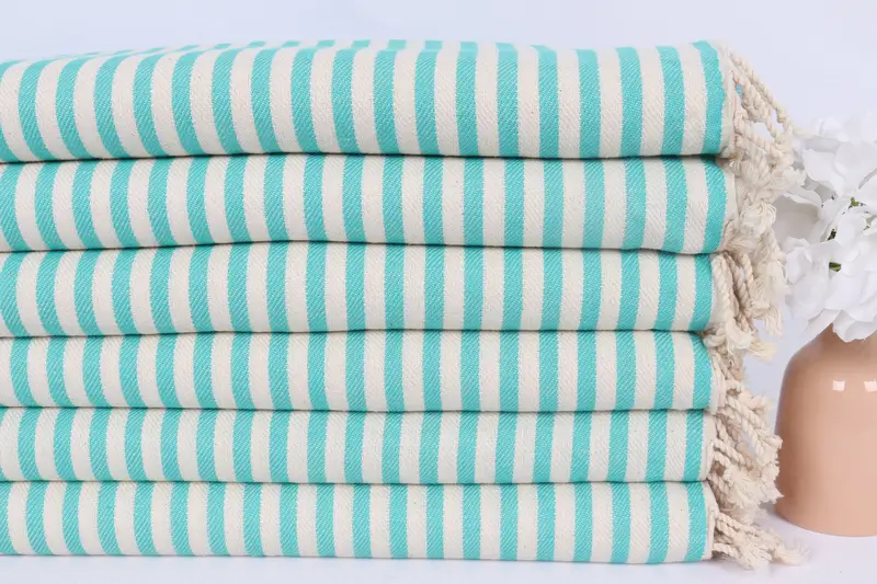 Best Wedding Gift, Monogram Tea Towel, Bathroom Towels, Beach Theme Wedding Gift, Kitchen Towel, 40x18 Cotton Striped Towel, Personalized Hand Towel - 3