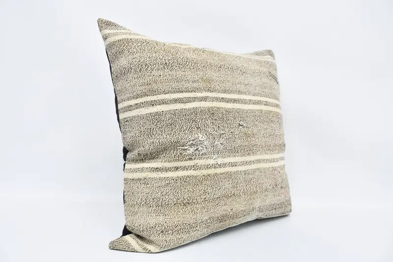 Home Decor Pillow, Kilim Cushion Sham, Turkish Pillow, 28x28 Beige Cushion Cover, Bolster Throw Pillow Sham, Cushion Case, Customized Cushion - 3