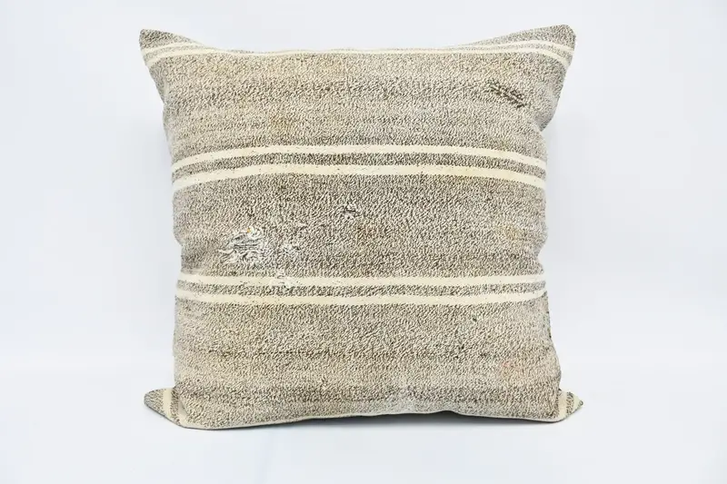 Home Decor Pillow, Kilim Cushion Sham, Turkish Pillow, 28x28 Beige Cushion Cover, Bolster Throw Pillow Sham, Cushion Case, Customized Cushion - 1