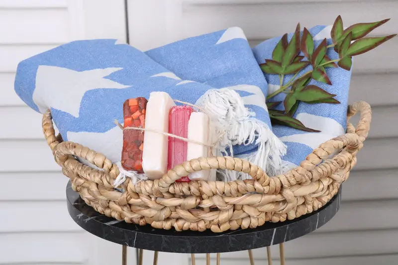 Peshtemal Towel, Quick-Dry Beach Towel, Quick-dry peshtemal, Wedding Gift Ideas, 68x36 Cotton Star Design Towel, Organic Turkish towel, Scarf Towel - 6