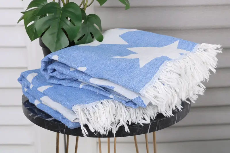 Peshtemal Towel, Quick-Dry Beach Towel, Quick-dry peshtemal, Wedding Gift Ideas, 68x36 Cotton Star Design Towel, Organic Turkish towel, Scarf Towel - 4