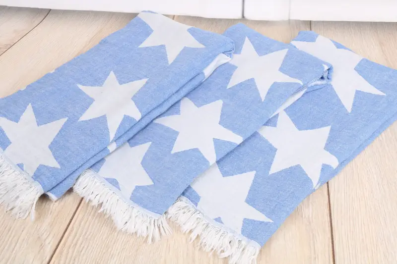 Peshtemal Towel, Quick-Dry Beach Towel, Quick-dry peshtemal, Wedding Gift Ideas, 68x36 Cotton Star Design Towel, Organic Turkish towel, Scarf Towel - 7
