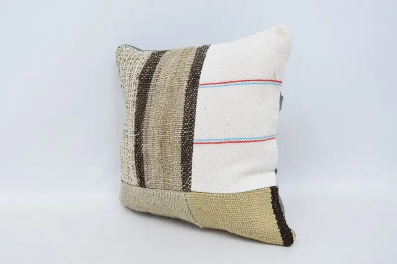 Turkish Pillow, Wholesale Cushion, Natural Pillow, Home Decor Pillow, Outdoor Patio Pillow, Turkish Kilim Pillow, 14x14 White Pillow Cover, Cushion - 4