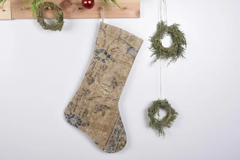 19 inç Noel Süsleri Desenli Çorap, Şenlikli Tatil Çorabı