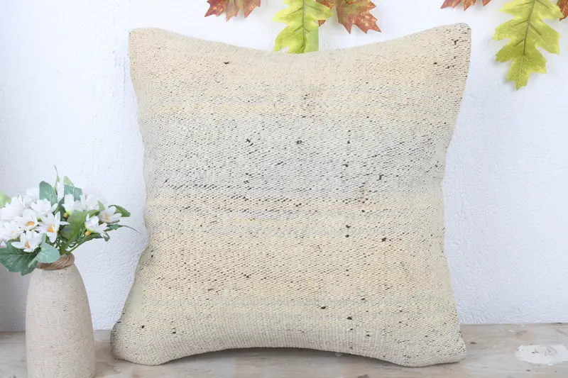 Turkish Kilim Pillow, Customized Cushion Case, 16x16 White Pillow Case, Vintage Pillow, Pillow Case, Turkish Rugs Pillow, Boho Pillow - 2