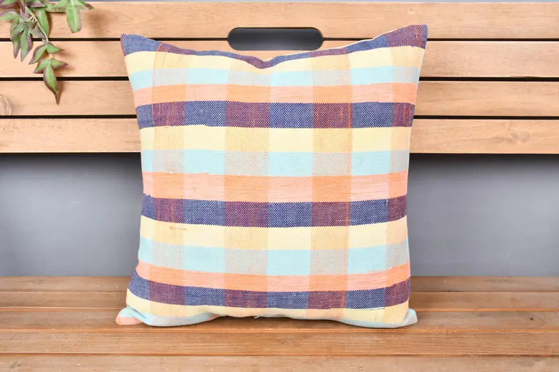 Boho Pillow, 18x18 Green Cushion Cover, Ethnical Kilim Rug Pillow, Boho Pillow Sham Cover, Square Throw Pillow Case, Cushion Case - 6
