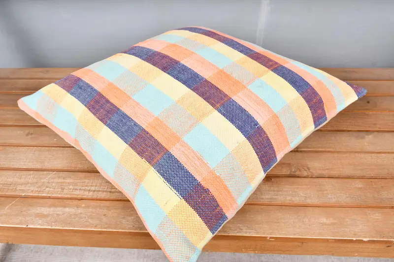 Boho Pillow, 18x18 Green Cushion Cover, Ethnical Kilim Rug Pillow, Boho Pillow Sham Cover, Square Throw Pillow Case, Cushion Case - 2