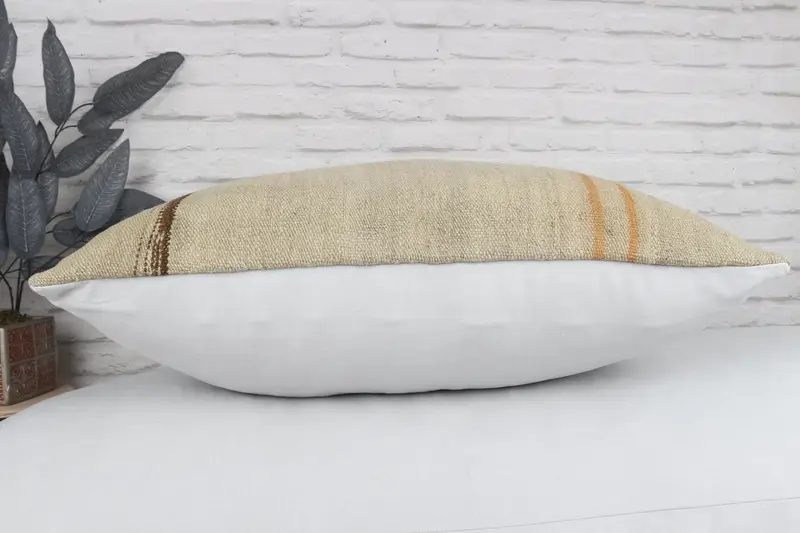 Interior Designer Pillow, Muted Cushion Case, Pillow Sham, 20x28 Beige Cushion Case, Handmade Kilim Cushion, Decorative Pillow Sham, Pillow for Sofa - 6