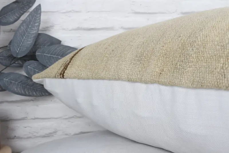Interior Designer Pillow, Muted Cushion Case, Pillow Sham, 20x28 Beige Cushion Case, Handmade Kilim Cushion, Decorative Pillow Sham, Pillow for Sofa - 8