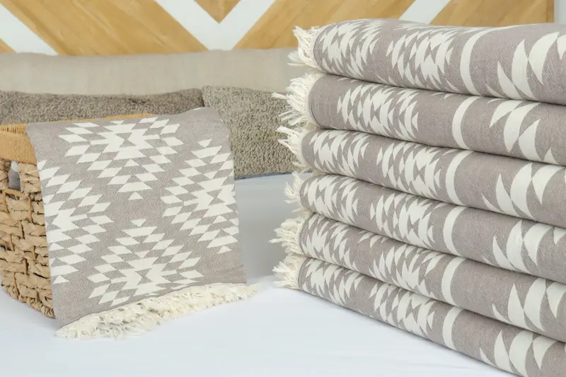 Woven Blanket, Monogram Beach Blanket, Bachelor Party Favors, Bedspread, Personalized Gifts, 84x56 Cotton Kilim Towel, Turkish Throw Blanket - 4