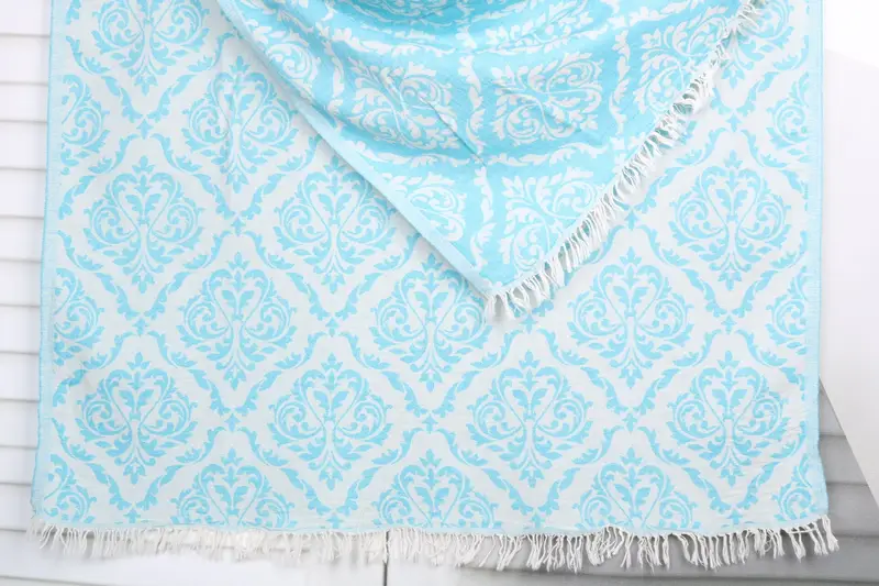 Personalized Bridesmaid Gift Turquoise Cotton Towel, 36x67 Inches