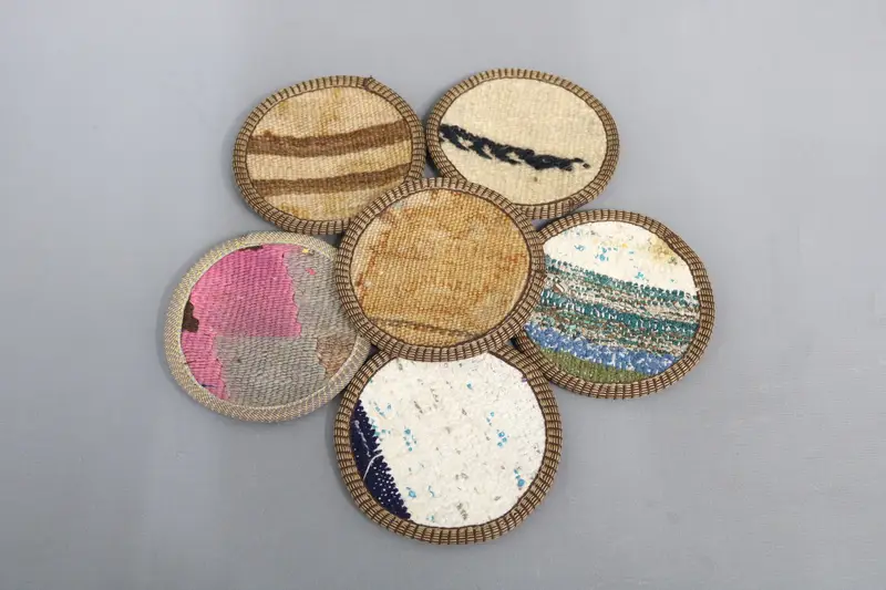 Bohemian Beige and Pink Coaster, Round Bohemian Coaster