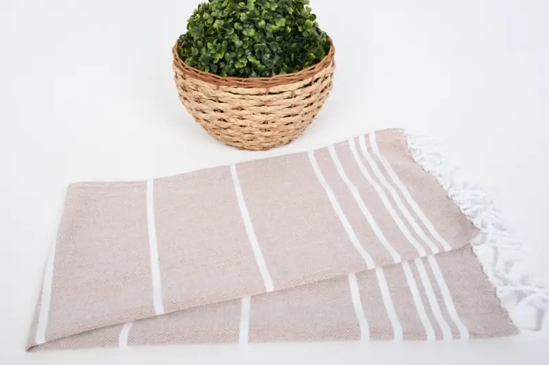 Regalo de boda de tema de la playa, regalo de boda, toalla de cocina personalizada, toalla a rayas de algodón de 38x18, toalla de mano turca, regalo personalizado para él - 4