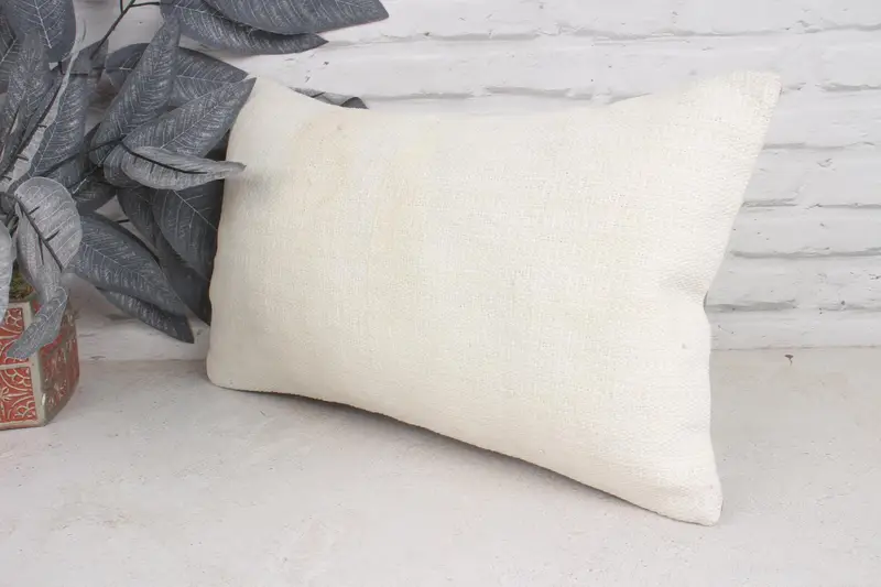 Pillow Cover, 12x20 White Pillow Case, Vintage Kilim Throw Pillow, Armchair Cushion Cover, Turkish Kilim Pillow, Turkish Pillow - 4