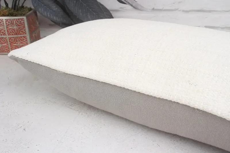 Pillow Cover, 12x20 White Pillow Case, Vintage Kilim Throw Pillow, Armchair Cushion Cover, Turkish Kilim Pillow, Turkish Pillow - 7