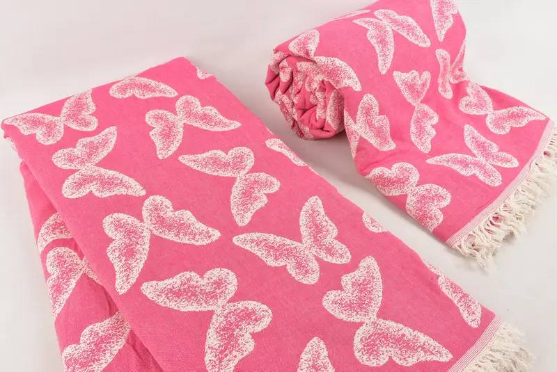 96x80 Cotton Butterfly Pattern Towel, Gift For The Home, Bachelorette Gifts, Bedspread, Gift For The Home Decor, Shower Curtain, Decorative Blanket - 7