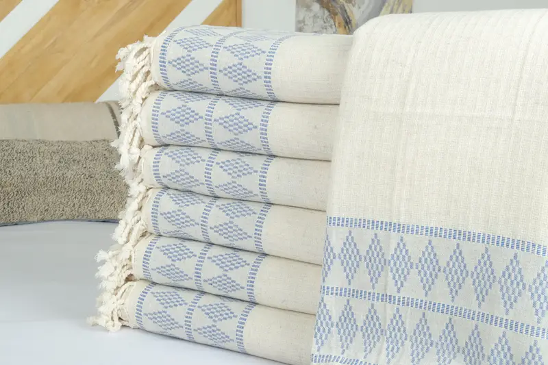 Decorative Blanket, Organic Throw, Turkish Cotton Blanket, 100x88 Cotton Kilim Design Towel, Custom Blanket, Bridesmaid Gifts, Halloween Gifts - 2