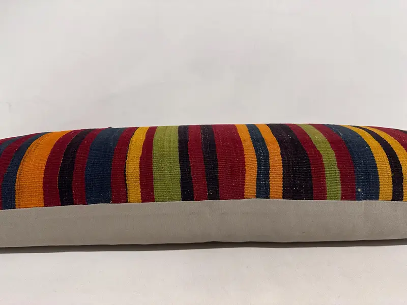 Aztec Pillow, 16x48 Red Cushion, Handmade Kilim Cushion, Kilim Cushion Sham, Kilim Pillow Cover, Cushion Case, Decorative Bolster Pillow - 5