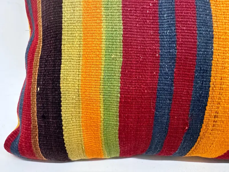 Aztec Pillow, 16x48 Red Cushion, Handmade Kilim Cushion, Kilim Cushion Sham, Kilim Pillow Cover, Cushion Case, Decorative Bolster Pillow - 2