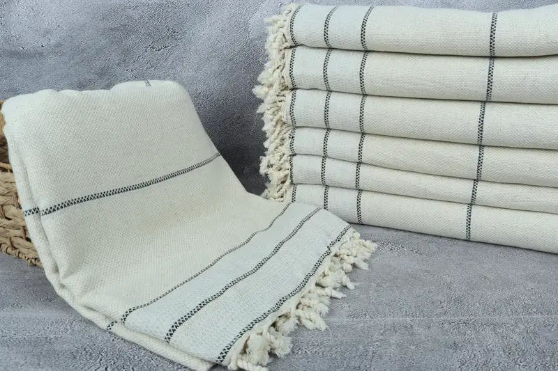 Custom Blanket, Housewarming Gift, Gift For Boyfriend, 104x96 Cotton Striped Towel, Bridal Shower Gift, Family Gift Basket, Christmas Tablecloth - 3