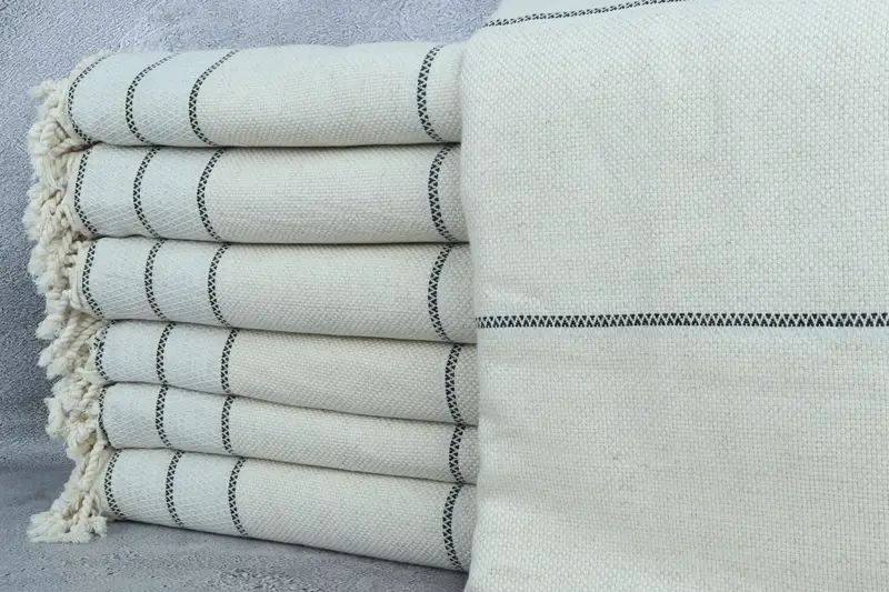 Custom Blanket, Housewarming Gift, Gift For Boyfriend, 104x96 Cotton Striped Towel, Bridal Shower Gift, Family Gift Basket, Christmas Tablecloth - 1