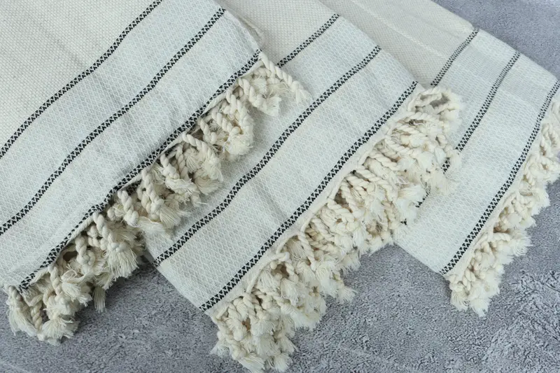 Custom Blanket, Housewarming Gift, Gift For Boyfriend, 104x96 Cotton Striped Towel, Bridal Shower Gift, Family Gift Basket, Christmas Tablecloth - 5