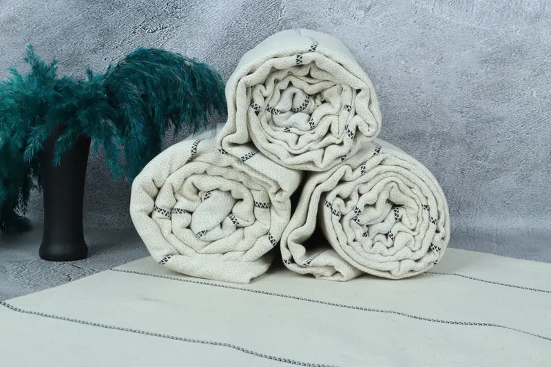 Custom Blanket, Housewarming Gift, Gift For Boyfriend, 104x96 Cotton Striped Towel, Bridal Shower Gift, Family Gift Basket, Christmas Tablecloth - 7