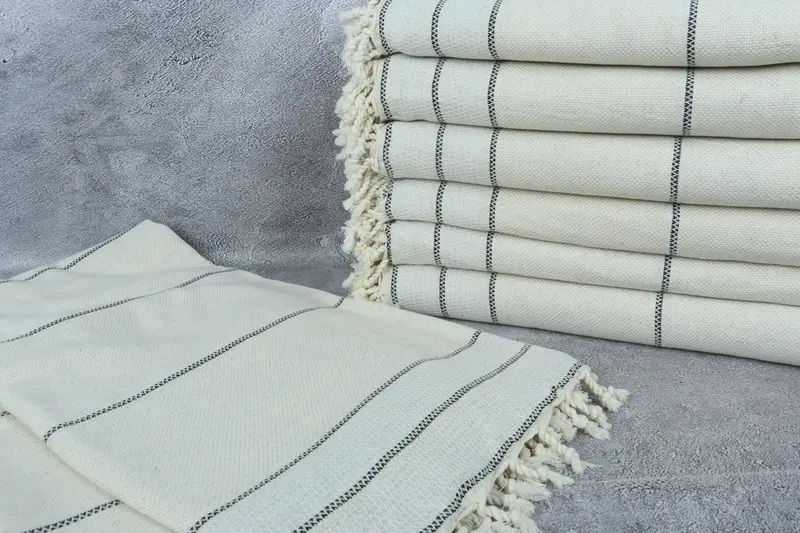 Custom Blanket, Housewarming Gift, Gift For Boyfriend, 104x96 Cotton Striped Towel, Bridal Shower Gift, Family Gift Basket, Christmas Tablecloth - 2