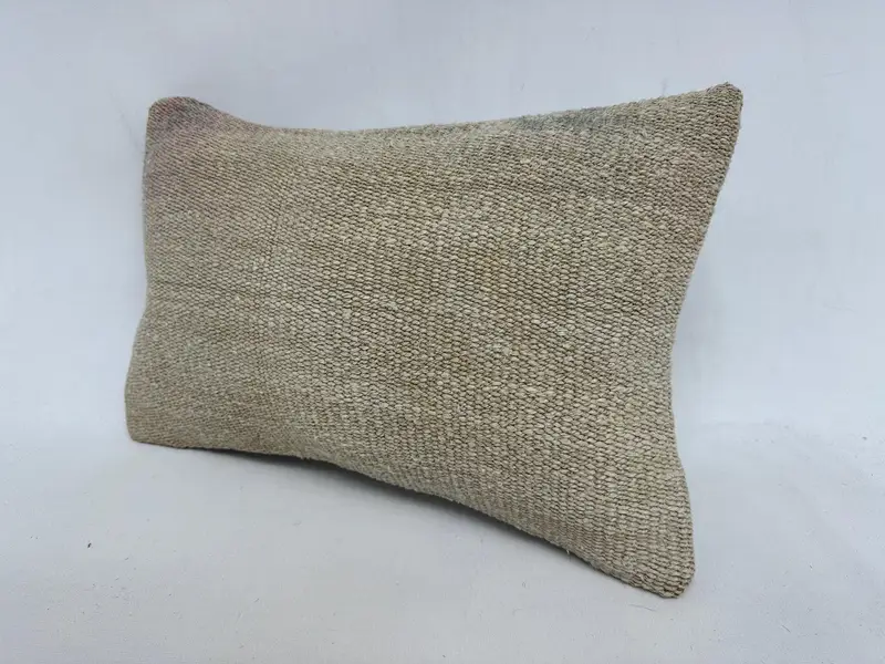 Vintage Kilim Pillow, Bolster Cushion, Rustic Pillow Cover, Boho Pillow Sham Cover, 12x20 Beige Pillow, Pillow Cover, Ikat Cushion Case, Gift Pillow - 4