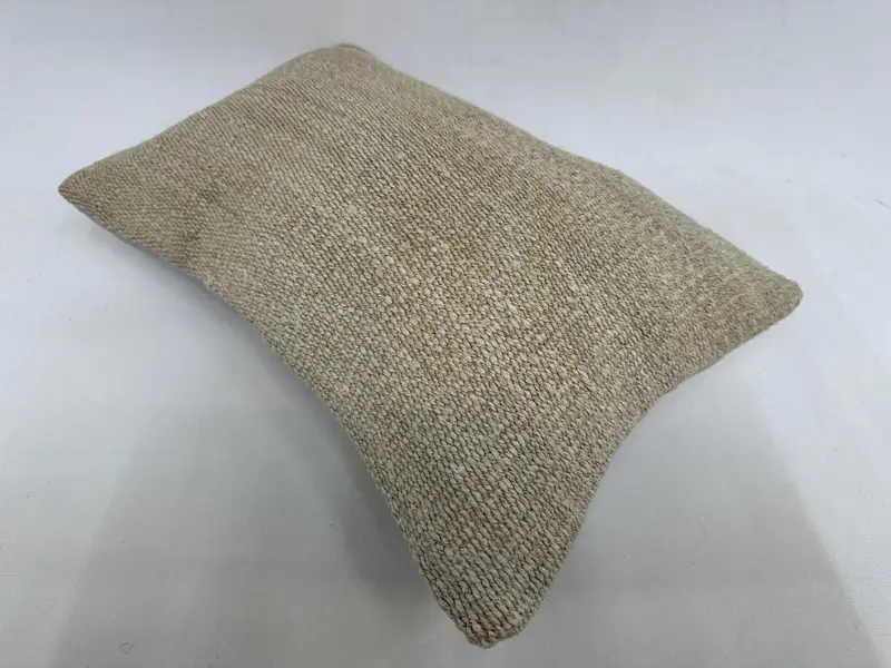 Vintage Kilim Pillow, Bolster Cushion, Rustic Pillow Cover, Boho Pillow Sham Cover, 12x20 Beige Pillow, Pillow Cover, Ikat Cushion Case, Gift Pillow - 6