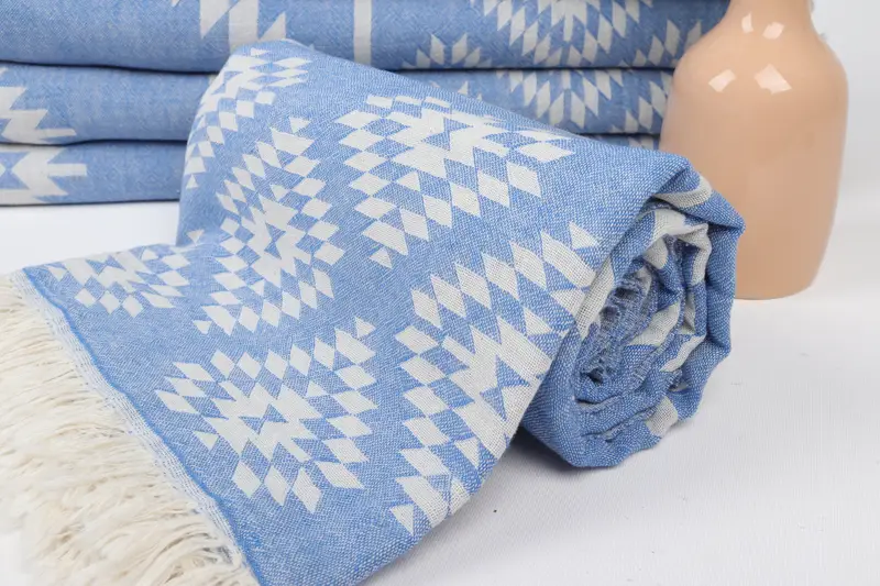 Peshtemal beach towel with unique design, Bachelor Gift, Travel towel, 70x36 Cotton Kilim Towel, Turkish bath towel, Personalized Wedding Gift - 5