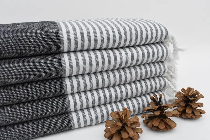 Wedding Gift, 70x40 Cotton Striped Towel, Embroidered Turkish Towel, Hammam towel, Baby Boy Gift, Girls Weekend Getaways Gifts, Bridesmaid Gifts - 2