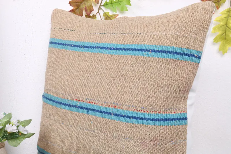 20x20 Brown Pillow, Kilim Pillow, Floor Cushion Case, Tapestry Cushion Cover, Boho Pillow, Pillow Case, Antique Pillows, Accent Throw Pillow Cover - 5