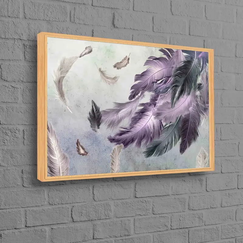 フェザー ライト パープル コンテンポラリー キャンバス - ソフト トーン