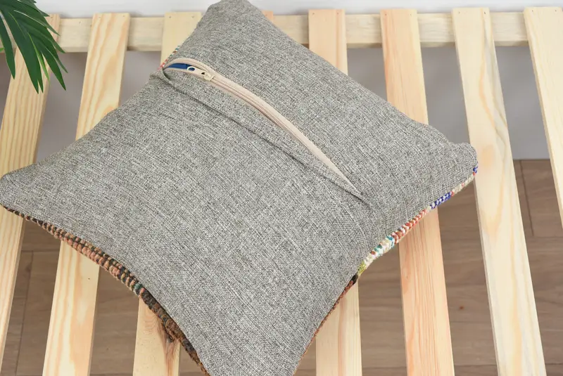 Gift Pillow, Pillow Case, Boho Throw Cushion, 14x14 Blue Pillow Sham, Pillow for Sofa, Kilim Pillow Cover, Outdoor Patio Pillow Cover - 8