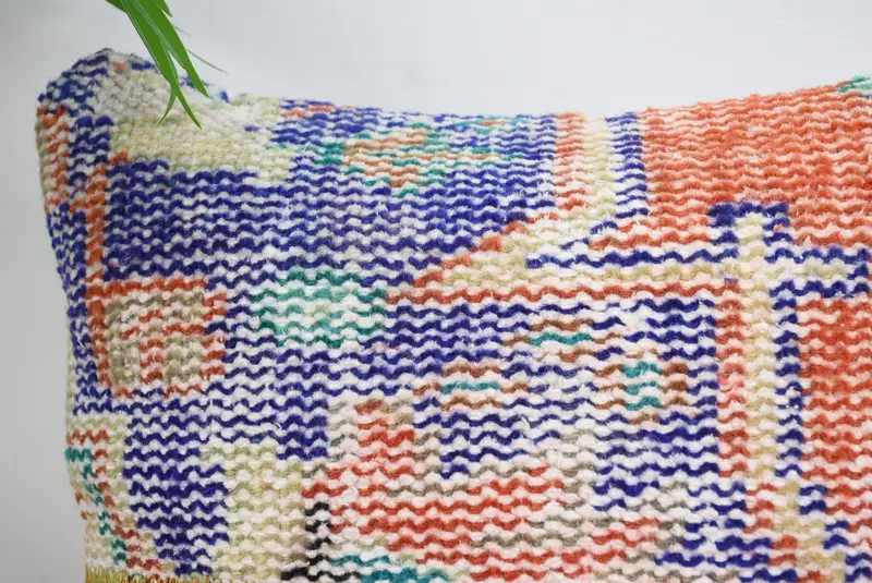 Gift Pillow, Pillow Case, Boho Throw Cushion, 14x14 Blue Pillow Sham, Pillow for Sofa, Kilim Pillow Cover, Outdoor Patio Pillow Cover - 4