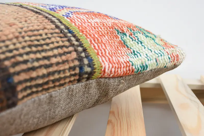 Gift Pillow, Pillow Case, Boho Throw Cushion, 14x14 Blue Pillow Sham, Pillow for Sofa, Kilim Pillow Cover, Outdoor Patio Pillow Cover - 7