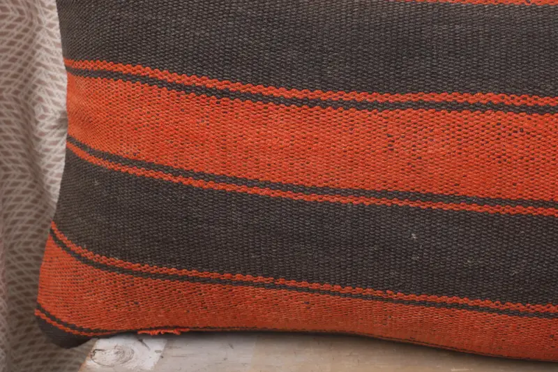 Throw Kilim Pillow, Handmade Pillow Case, Ethnical Kilim Rug Pillow, Kilim Cushion Sham, Pillow, 12x36 Red Pillow Sham, Patio Pillow Sham - 3