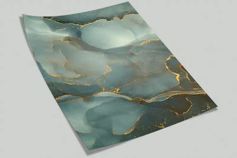 Wall Paper Peel and Stick, Bright Wall Paper, Modern Wall Paper, Green Marble Canvas Decor, Alcohol Ink Wall Paper, Green Wallpaper, - 9