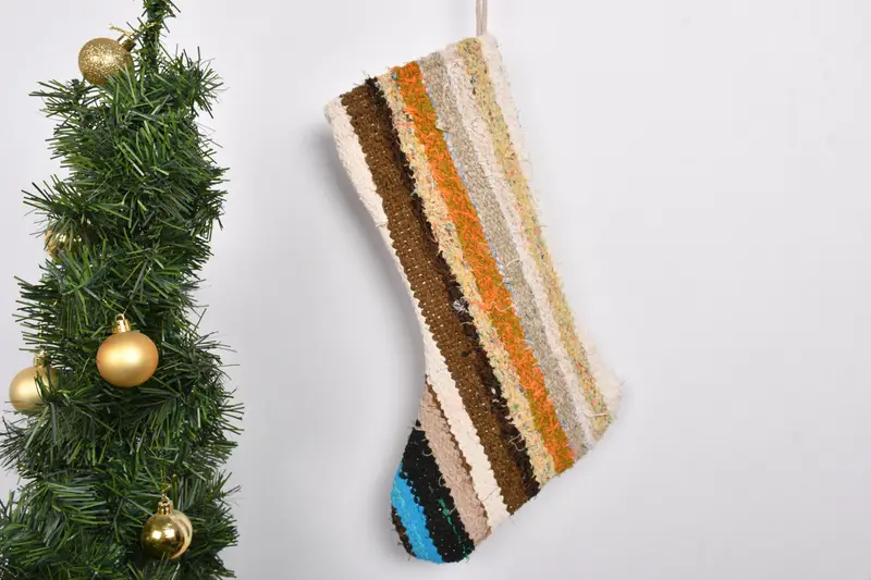 Noel Süsleri Deseni, 7 İnç Geniş Tatil Çorabı