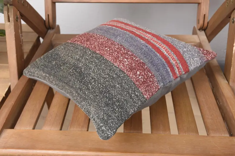 Crochet Pattern Cushion Case, Pillow Sham, Pillow for Couch, Boho Pillow, 12x12 Red Pillow Sham, Home Decor Pillow, Southwestern Pillow Cover - 4
