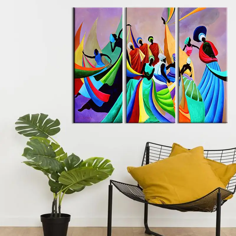 Colorful  Africa Dancer, Ethic Africa Decor, African Art, African Dancer Art, Dance of Africa, Modern Wall Art, African Artwork, Canvas Art - 4