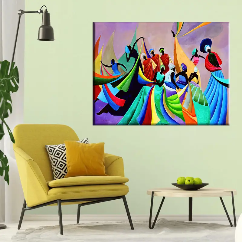 Colorful  Africa Dancer, Ethic Africa Decor, African Art, African Dancer Art, Dance of Africa, Modern Wall Art, African Artwork, Canvas Art - 2