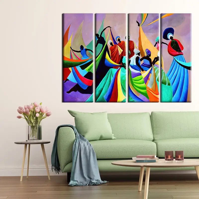 Colorful  Africa Dancer, Ethic Africa Decor, African Art, African Dancer Art, Dance of Africa, Modern Wall Art, African Artwork, Canvas Art - 3