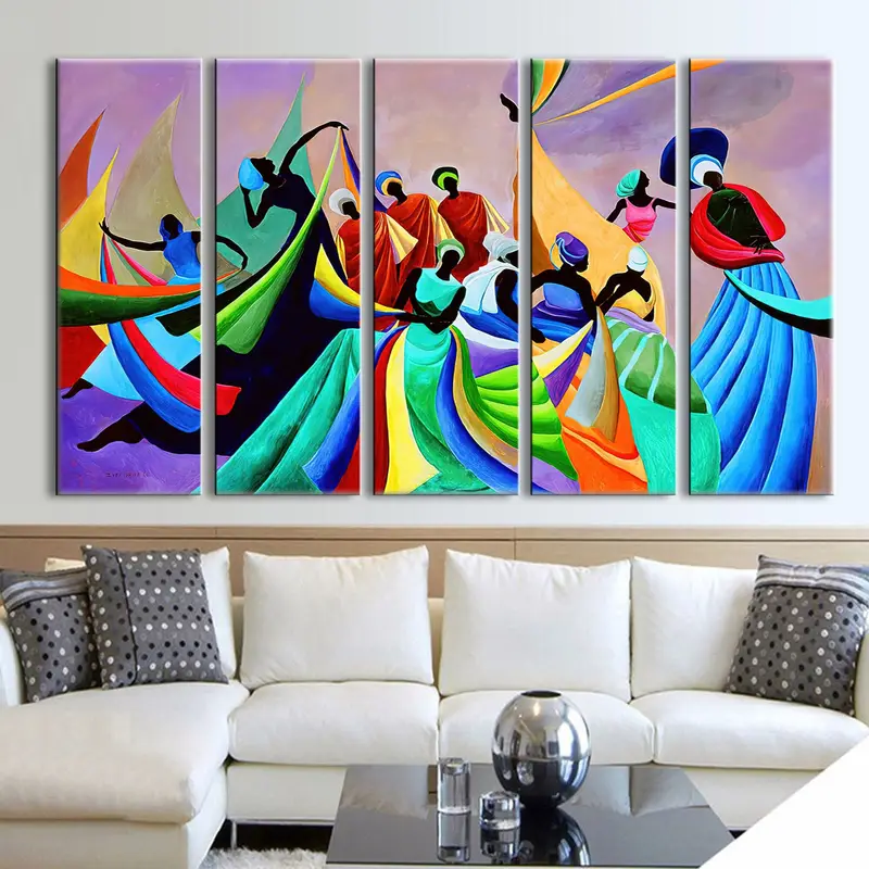Colorful  Africa Dancer, Ethic Africa Decor, African Art, African Dancer Art, Dance of Africa, Modern Wall Art, African Artwork, Canvas Art - 1
