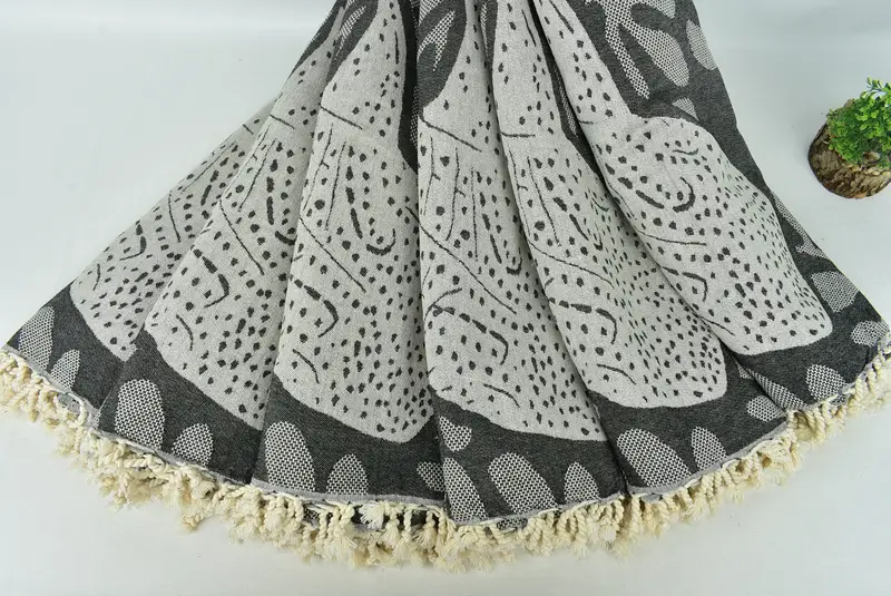 Boho Throw Blankets, Bohemian Bedspread, Personalized Blanket, Halloween Blanket, Organic Throw, Monogram Blanket, 100x92 Cotton Whale Design Towel - 6