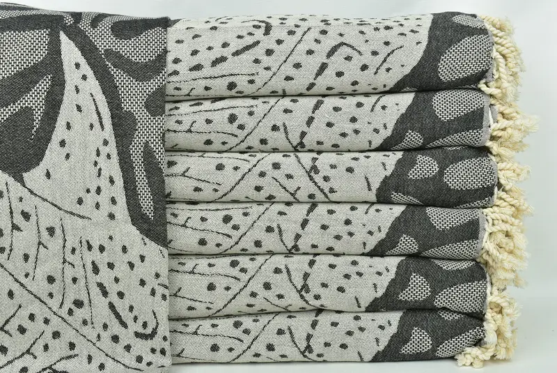 Boho Throw Blankets, Bohemian Bedspread, Personalized Blanket, Halloween Blanket, Organic Throw, Monogram Blanket, 100x92 Cotton Whale Design Towel - 3