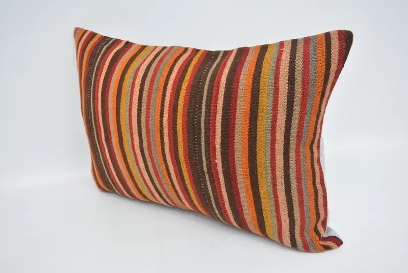 Cozy Throw Pillow Case, Kilim Pillow Cover, Pillow, Boho Pillow Sham Cover, Throw Kilim Pillow, 20x28 Brown Pillow, Outdoor Pillow Cover - 4
