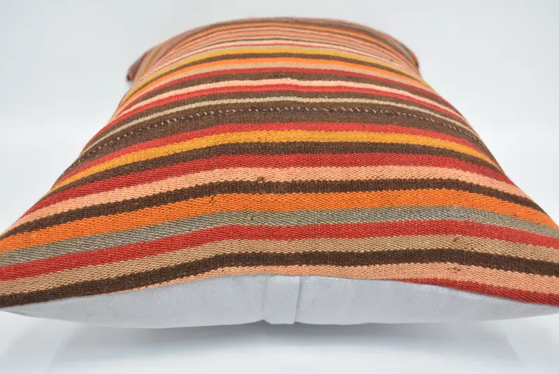 Cozy Throw Pillow Case, Kilim Pillow Cover, Pillow, Boho Pillow Sham Cover, Throw Kilim Pillow, 20x28 Brown Pillow, Outdoor Pillow Cover - 5